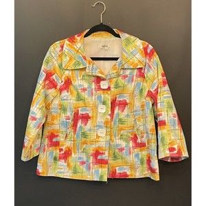Women's Size M Appraisal BIG BUTTONS  ColorfulPaint Brush 80’s Jacket
